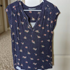 Daniel Rainn Rayli Split Neck Cap Sleeve Knit Top